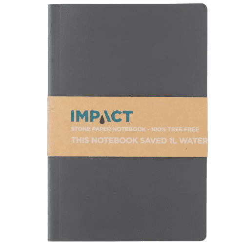 Branded Impact Soft Cover A5 Stone Paper Notebook with a design from Total Merchandise - Anthracite