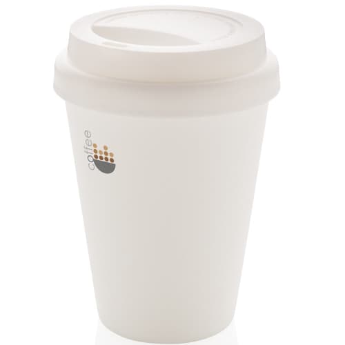 Logo-printed Reusable Double Walled Coffee Cup with a design from Total Merchandise