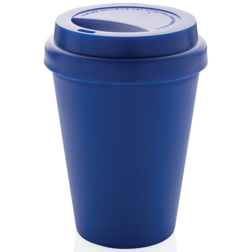 Promotional Reusable Double Walled Coffee Cup with a printed design from Total Merchandise