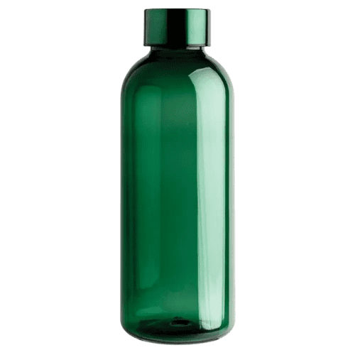 Water Bottle With Metallic Lid in Green