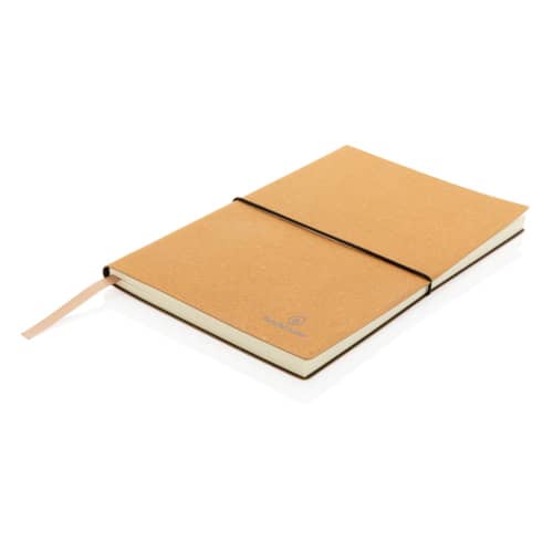 Logo-printed A5 Recycled Leather Notebook with a printed design from Total Merchandise