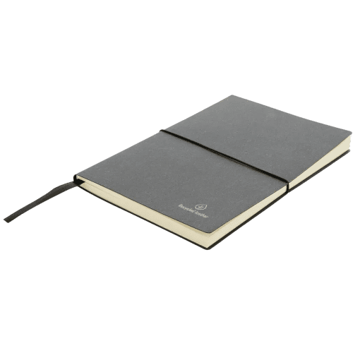 Promotional A5 Recycled Leather Notebook with a design from Total Merchandise