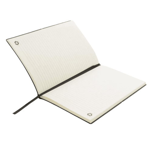 The grey A5 Recycled Leather Notebook internal pages from Total Merchandise