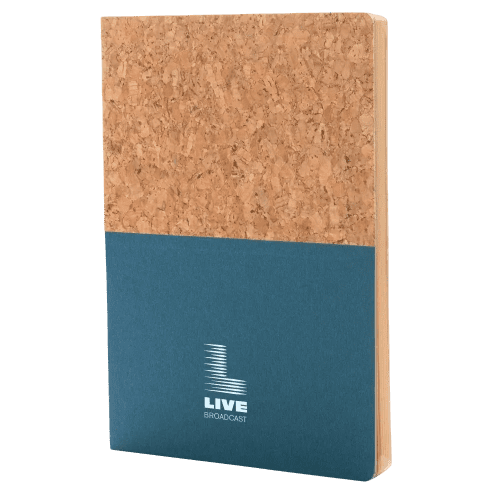 Promotional A5 Cork & Kraft Paper Notebook with a design from Total Merchandise