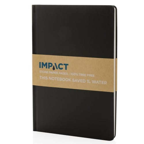 Custom branded Impact Hard cover A5 Stone Paper Notebook with a design from Total Merchandise