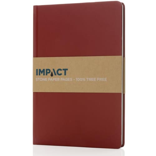 Impact Hard Cover A5 Stone Paper Notebook in Red