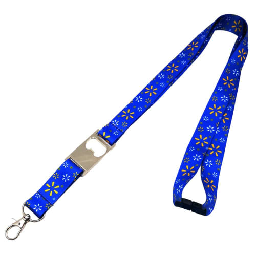 Branded Full Colour Lanyard with a Bottle Opener with a printed design from Total Merchandise