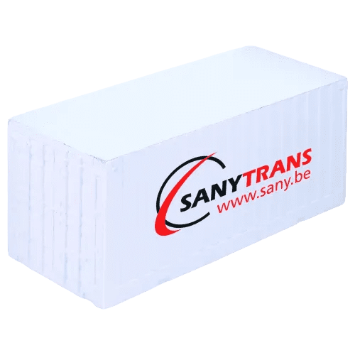 Personalisable Stress Container in White branded with your company logo from Total Merchandise
