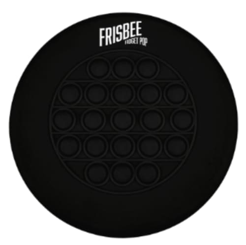 Logo branded fidget Pop Frisbee with a promotional printed design from Total Merchandise - Black