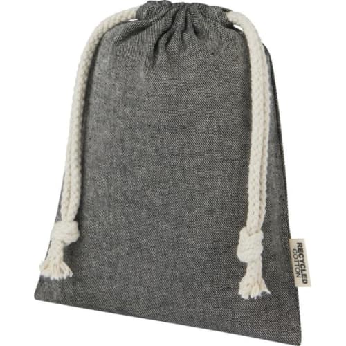 Unbranded Small Pheebs GRS recycled cotton gift bag in Heather Black from Total Merchandise