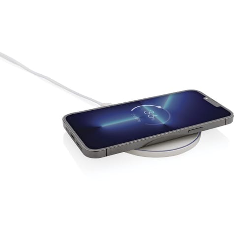 Image of the Recycled Plastic 10w Wireless Chargers with a design from Total Merchandise