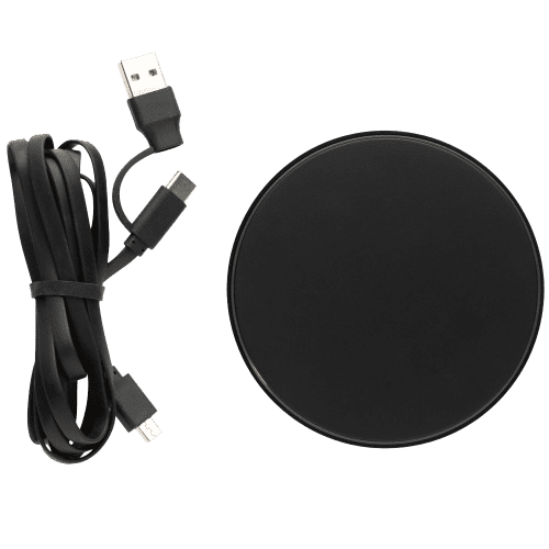 Promotional Recycled Plastic 10W Wireless Chargers with a printed design from Total Merchandise