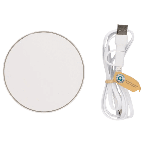 Custom branded Recycled Plastic 10W Wireless Charger with a design from total Merchandise