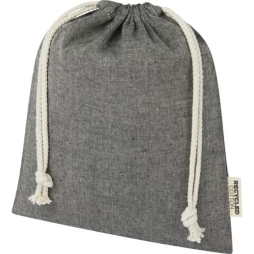 Unbranded Medium Pheebs GRS recycled cotton gift bag in Heather Black from Total Merchandise
