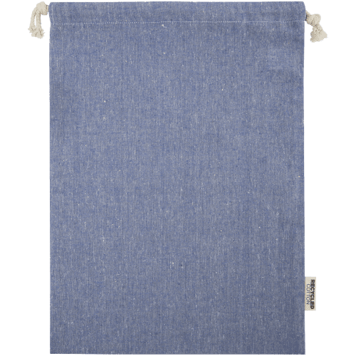 Personalisable Large Pheebs GRS recycled cotton gift bag in Heather Blue from Total Merchandise