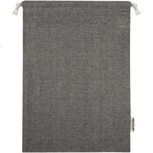 Customisable Large Pheebs GRS recycled cotton gift bag in Heather Black from Total Merchandise