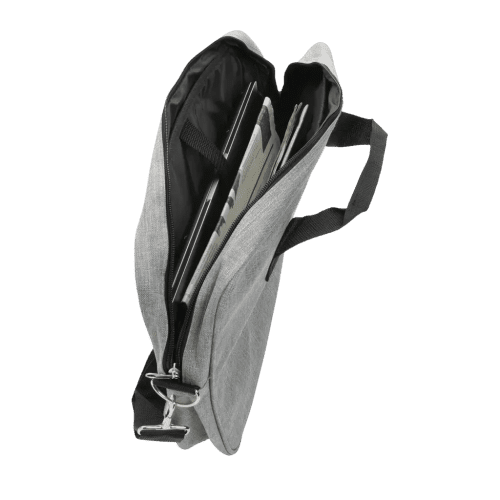 The inside of the 15" Classic Laptop Bag in Grey from Total Merchandise