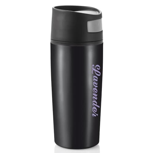 Branded Leakproof Tumbler with a promotional design from Total Merchandise - Black