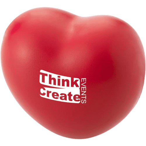 Custom Branded Stress Heart in Red printed with your company logo from Total Merchandise