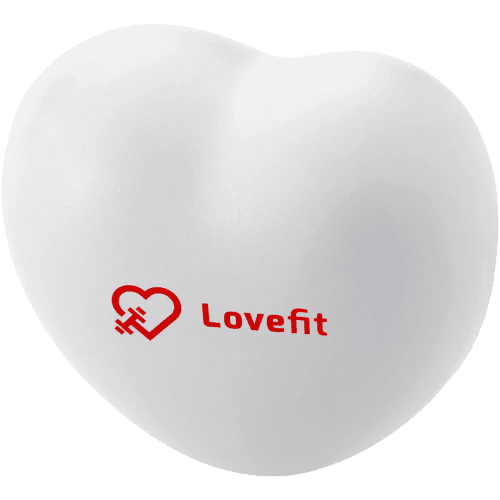 Promotional Stress Heart in White printed with your company logo from Total Merchandise