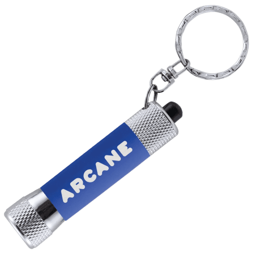 Soft Touch Torch Keyring in Royal Blue