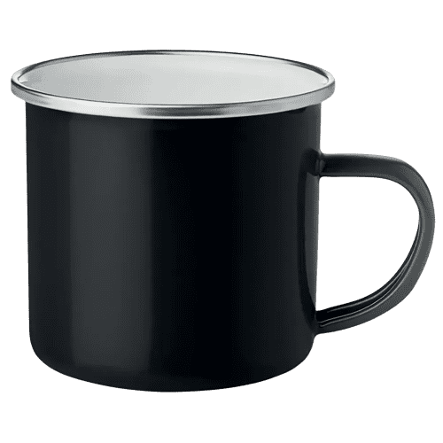 Metal Vintage Enamel Mug in Black