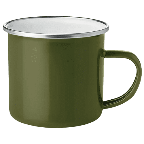Metal Vintage Enamel Mug in Green