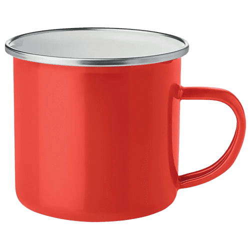 Metal Vintage Enamel Mug in Red