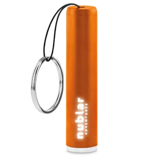 Promotional Torch Keyring with a branded design from Total Merchandise - Orange