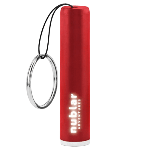 Custom branded Torch Keyring with a promotional design from Total Merchandise - Red