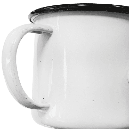 10oz White Enamel Mugs