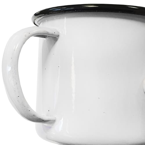 10oz White Enamel Mugs