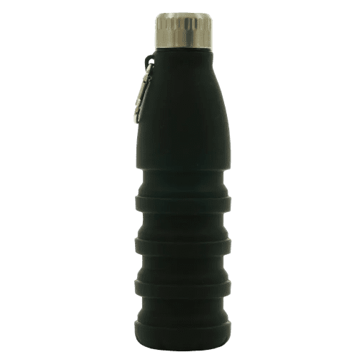 The 550ml Bodmin Collapsible Bottles unfolded with a design from Total Merchandise