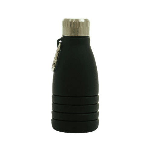 The 550ml Bodmin Collapsible Bottles unfolded with a design from Total Merchandise