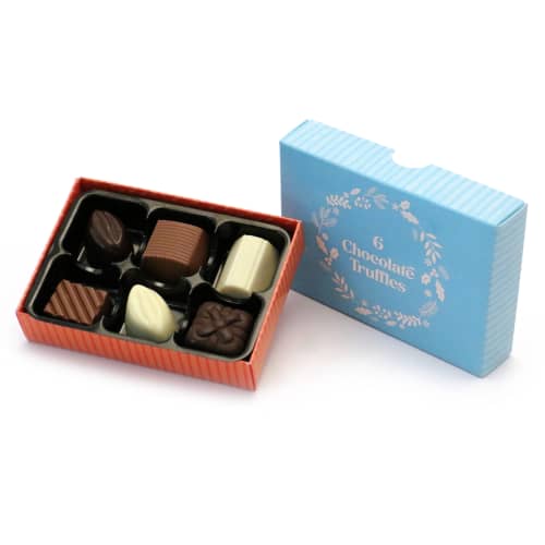 Promotional Luxury Chocolate Truffles are full colour printed by Total Merchandise to show your logo
