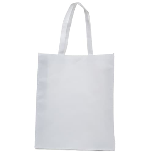 Promotional Recycled PET Non Woven Shopping Bags in White from Total Merchandise