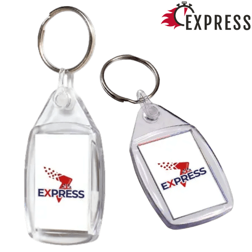Custom branded Total Express Keyring with a full-colour design from Total Merchandise