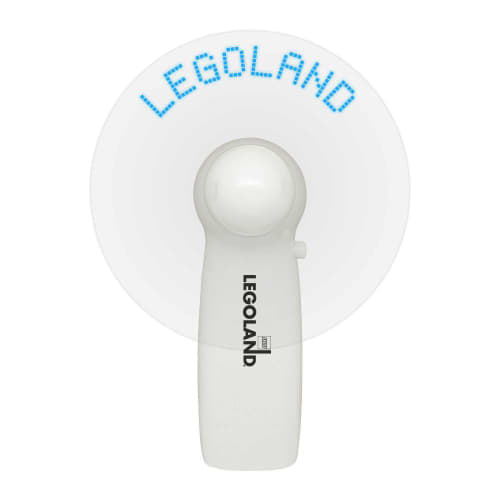 Branded Hand Held LED Fan with a design from Total Merchandise - White