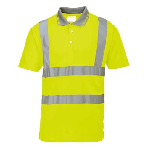 Logo branded Portwest Hi-Vis Polo Shirt with a printed or embroidered design from Total Merchandise