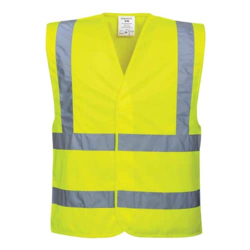 Branded Portwest Hi-Vis Vest with a promotional design from Total Merchandise - Yellow