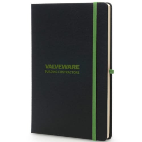 The Custom branded A5 Recycled Reveal Notebook in Green from Total Merchandise