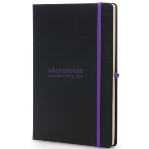 The Logo printed  A5 Recycled Reveal Notebook in Purple from Total Merchandise