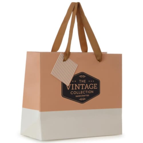 Personalisable Cavalla Paper Gift Bags with a branded design from Total Merchandise - White