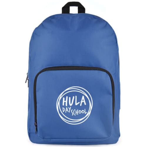 Custom Howard Rucksack with a branded design from Total Merchandise - Blue