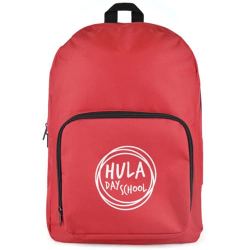 Promotional Howard Rucksack with a branded design from Total Merchandise - Red