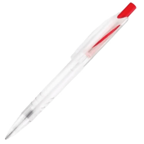 Logo Branded Re-PET Ballpen in Red from Total Merchandise