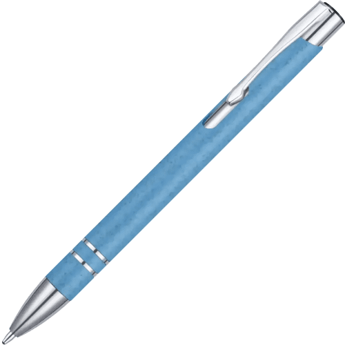 Logo printed Electra® Wheatstraw Ballpens is Blue from Total Merchandise