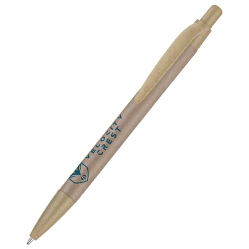 Logo printed Strawkraft Ballpen in Natural from Total Merchandise