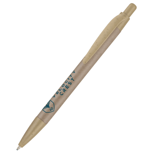 Logo printed Strawkraft Ballpen in Natural from Total Merchandise
