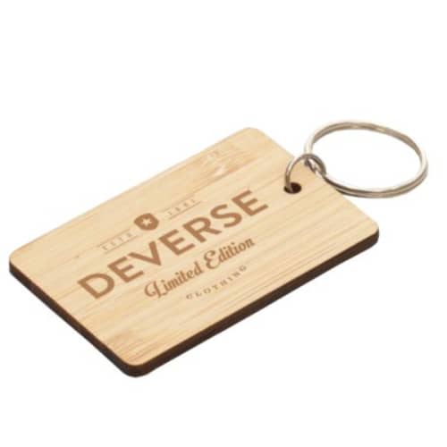 Promotional Rectangular Bamboo Keyring printed with your company logo from Total Merchandise